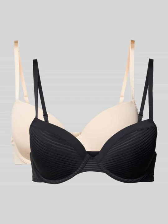 Zdjęcie produktu Biustonosz z zapięciem na haftkę w zestawie 2 szt. model ‘LOUISE’ Dorina Czarny