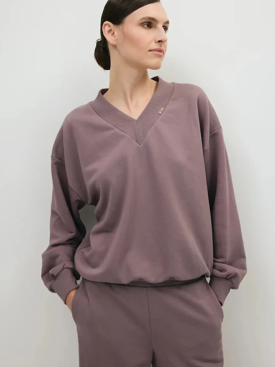 Zdjęcie produktu BIZUU bluza damska z bawełną ORSINI fioletowy