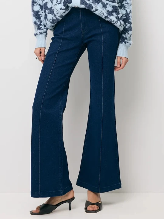 Zdjęcie produktu BIZUU jeansy flare damskie BELINNA granatowy