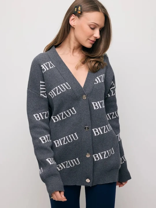 Zdjęcie produktu Bizuu kardigan bawełniany KYLE szary