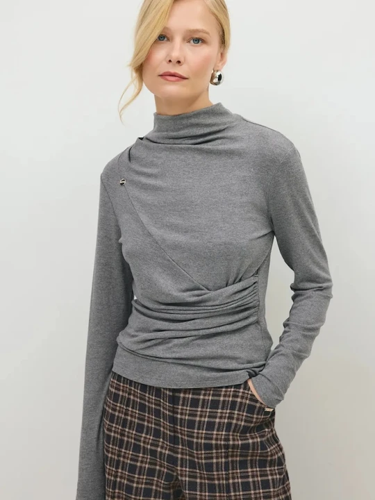 Zdjęcie produktu BIZUU longsleeve damski z wiskozą LOMEA szary
