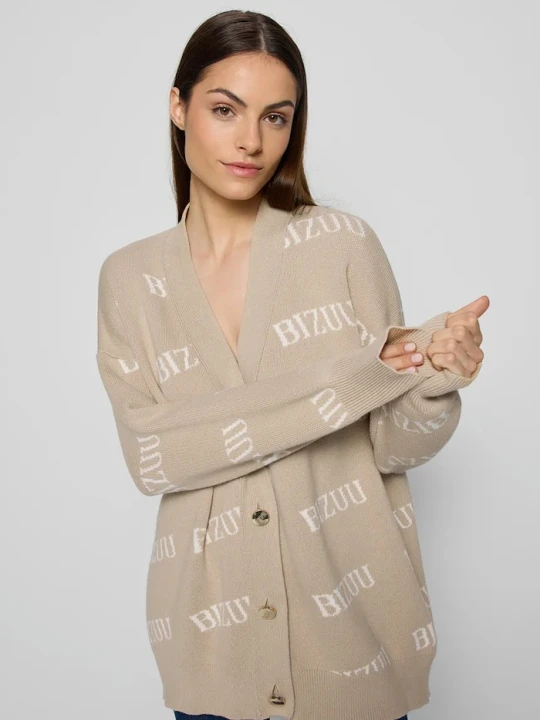 Zdjęcie produktu BIZUU sweter rozpinany damski bawełniany KYLE beżowy
