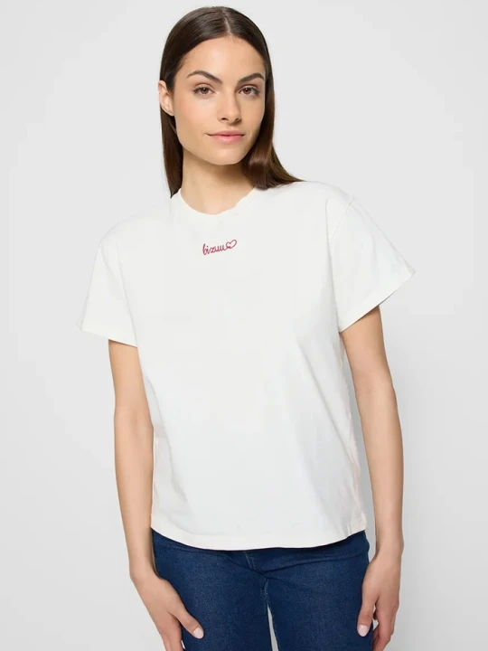 Zdjęcie produktu BIZUU T-shirt damski bawełniany SEYA beżowy