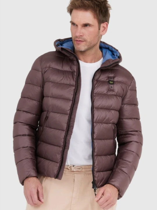 Zdjęcie produktu BLAUER Brązowa puchowa kurtka męska Virgil z kapturem, Rozmiar XXL Blauer Usa