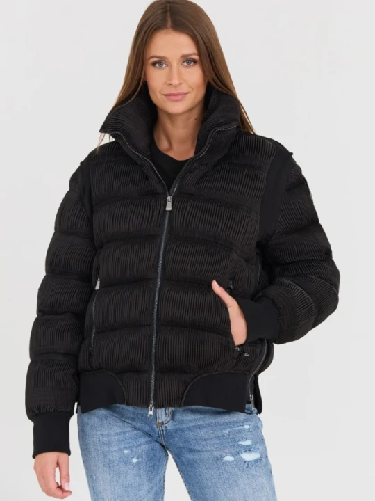 Zdjęcie produktu BLAUER Czarna damska plisowana kurtka, Rozmiar XL Blauer Usa