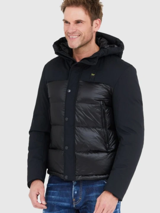Zdjęcie produktu BLAUER Czarna puchowa kurtka męska z kapturem EDUARDO, Rozmiar M Blauer Usa