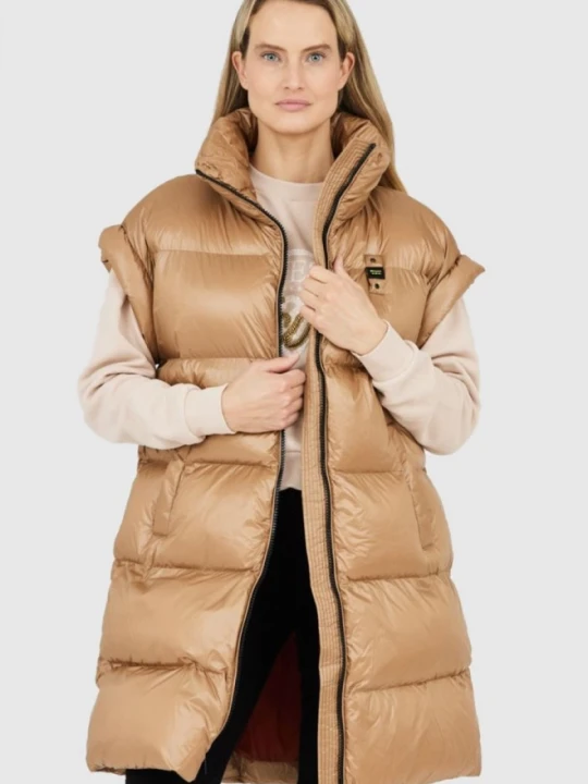 Zdjęcie produktu BLAUER Długi brązowy bezrękawnik damski Daisy, Rozmiar S Blauer Usa