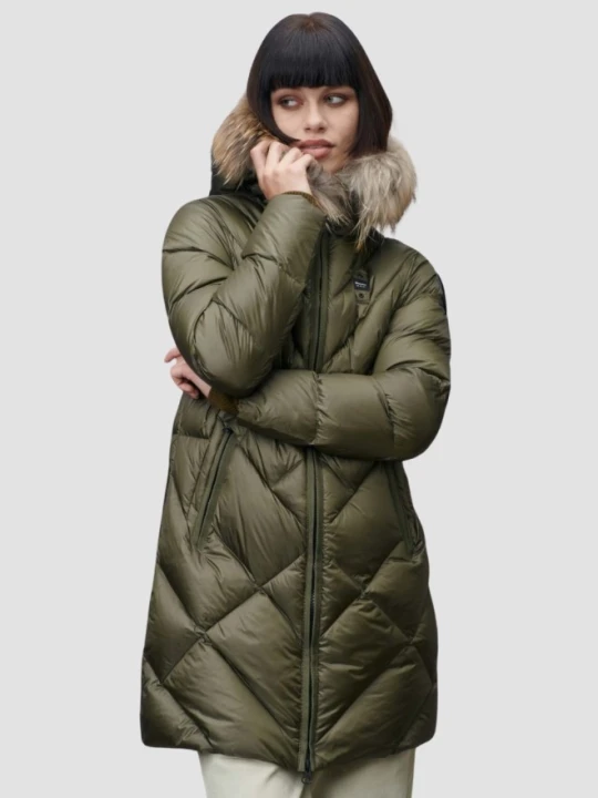 Zdjęcie produktu BLAUER Zielona damska kurtka Althea Raincoat Long Jackets, Rozmiar L Blauer Usa