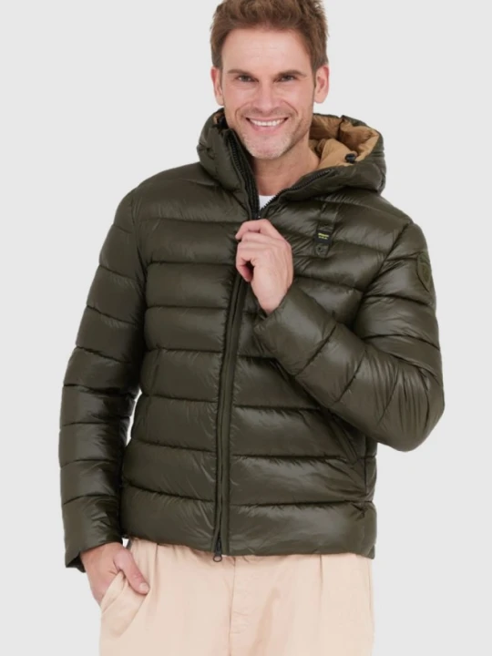 Zdjęcie produktu BLAUER Zielona puchowa kurtka męska Virgil z kapturem, Rozmiar M Blauer Usa
