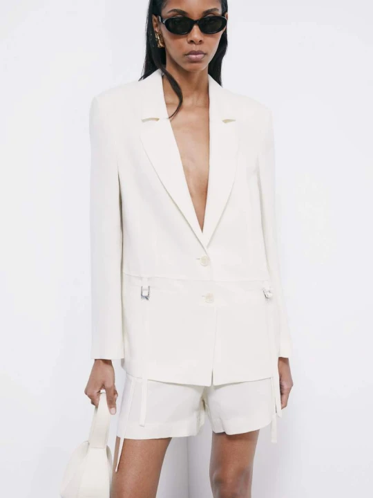 Zdjęcie produktu Blazer tailoring z wiązaniami Patrizia Pepe biały