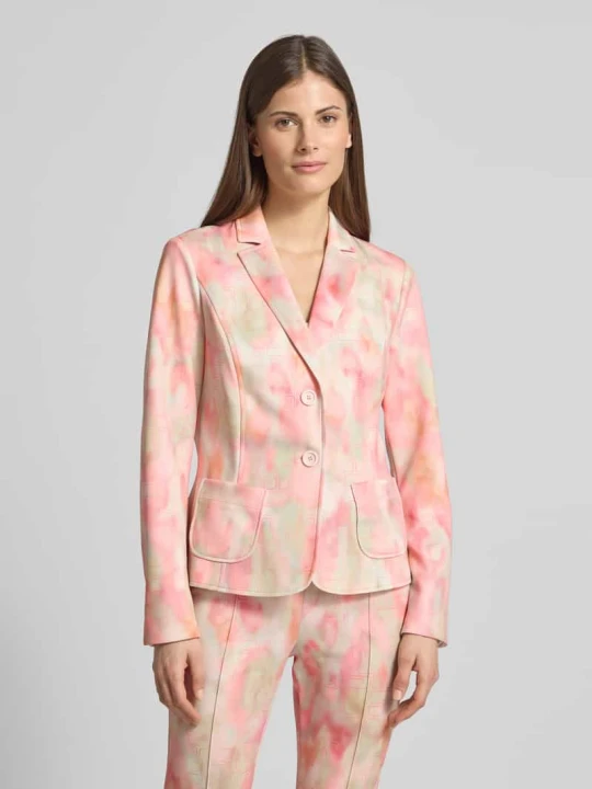 Zdjęcie produktu Blazer w kroju slim fit z kołnierzem z połami Marc Cain Mocnoróżowy