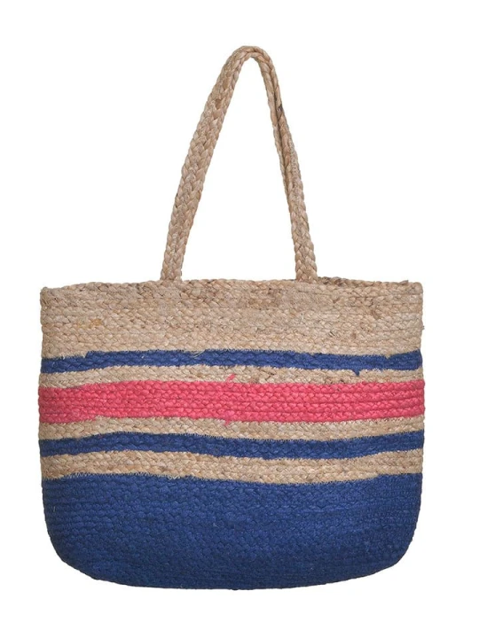 Zdjęcie produktu BLE Shopper bag w kolorze beżowo-niebiesko-czerwonym - 45 x 30 x 15 cm rozmiar: onesize