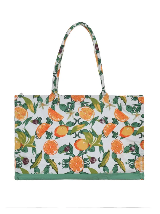 Zdjęcie produktu BLE Shopper bag w kolorze białym ze wzorem - 58 x 32 cm rozmiar: onesize