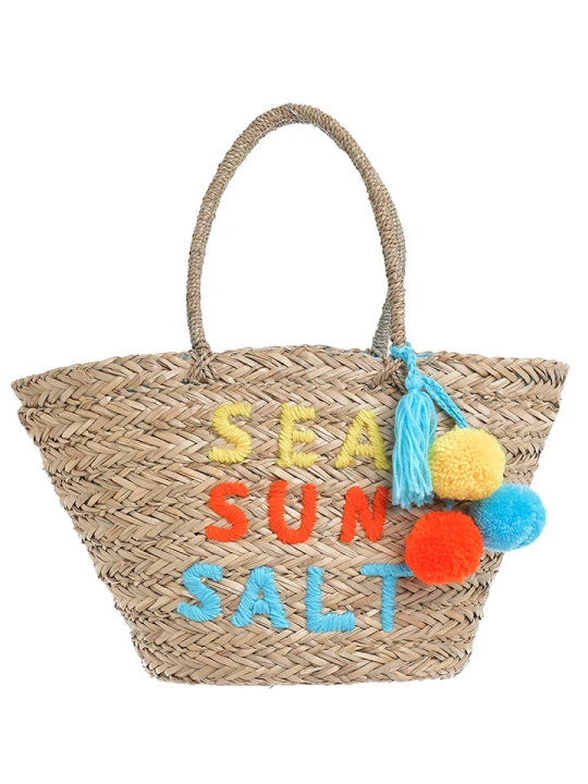 Zdjęcie produktu BLE Shopper bag w kolorze błękitno-jasnobrązowym - 53 x 30 cm rozmiar: onesize