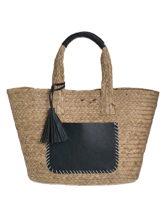 Zdjęcie produktu BLE Shopper bag w kolorze jasnobrązowo-czarnym - 45 x 25 x 15 cm rozmiar: onesize