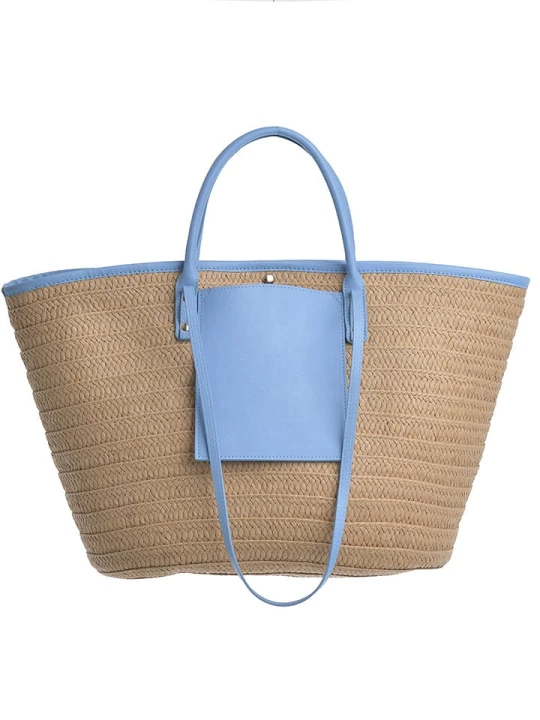Zdjęcie produktu BLE Shopper bag w kolorze niebiesko-jasnobrązowym - 53 x 30 cm rozmiar: onesize