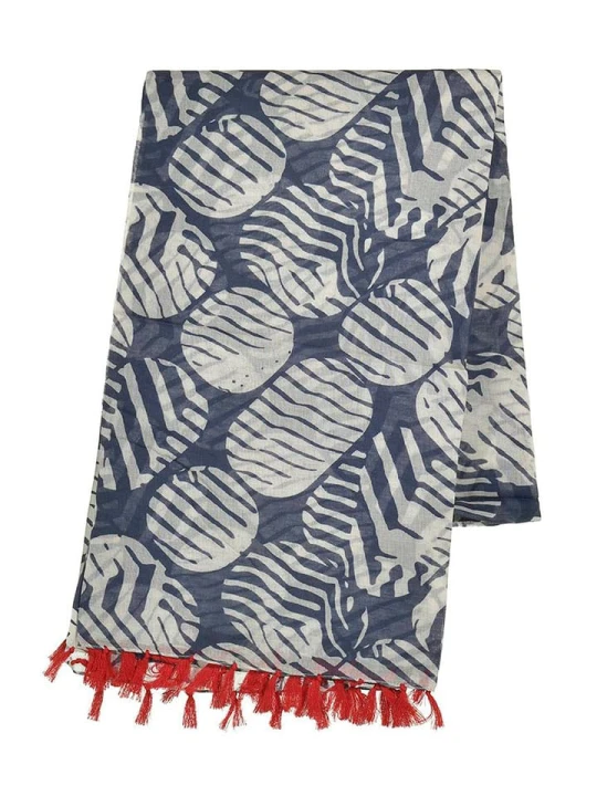 Zdjęcie produktu BLE Szal w kolorze niebiesko-białym - 180 x 100 cm rozmiar: onesize