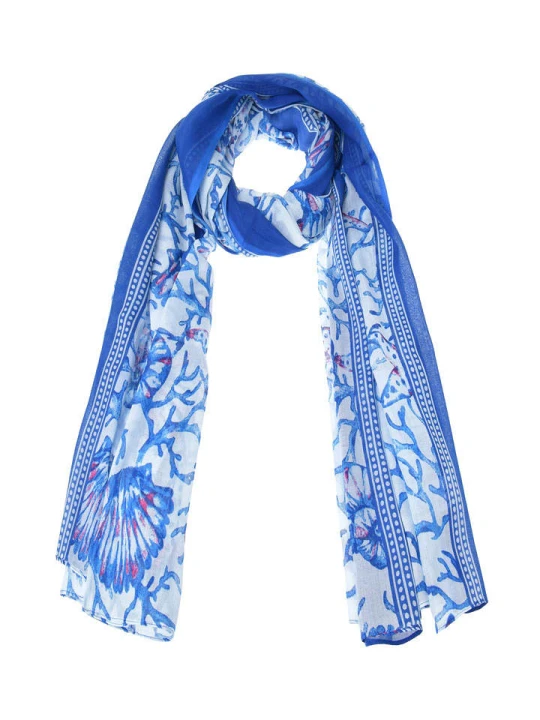Zdjęcie produktu BLE Szal w kolorze niebiesko-białym - 180 x 110 cm rozmiar: onesize