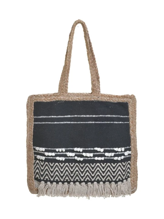 Zdjęcie produktu BLE Torebka w kolorze czarno-beżowym - 38 x 32 x 5 cm rozmiar: onesize
