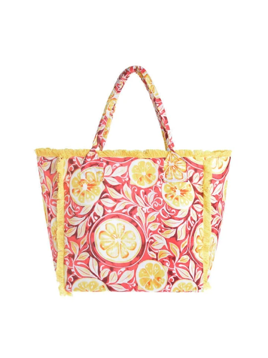 Zdjęcie produktu BLE Torebka w kolorze czerwono-żółtym - 35 x 30 x 20 cm rozmiar: onesize