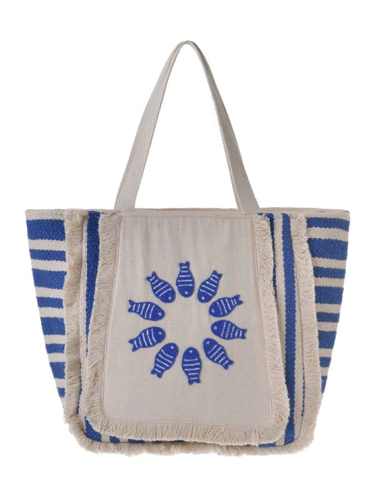 Zdjęcie produktu BLE Torebka w kolorze kremowo-niebieskim - 32 x 29 x 15 cm rozmiar: onesize