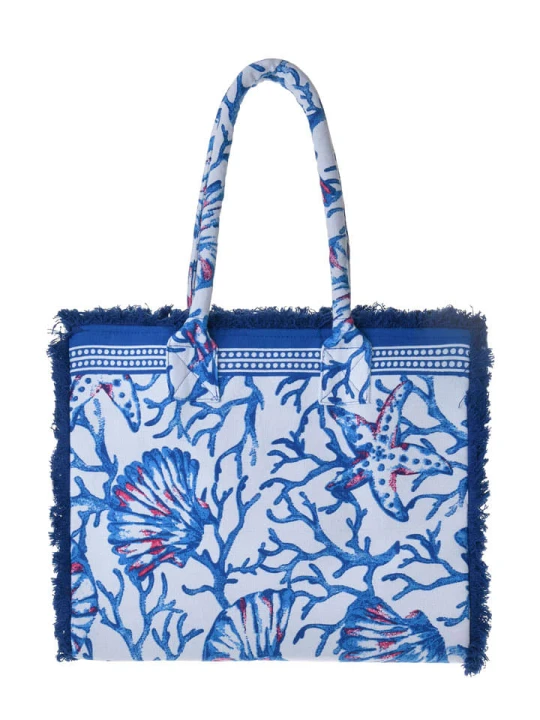 Zdjęcie produktu BLE Torebka w kolorze niebiesko-białym - 35 x 30 x 20 cm rozmiar: onesize