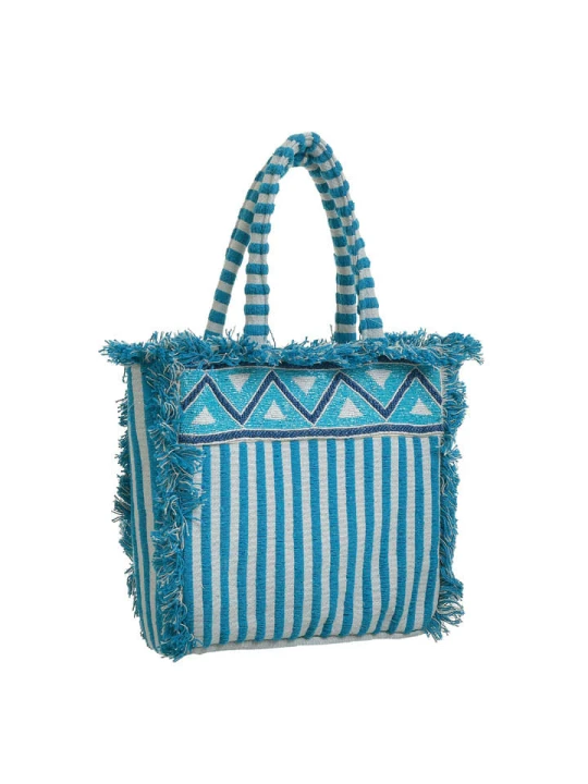Zdjęcie produktu BLE Torebka w kolorze niebiesko-białym - 38 x 32 x 6 cm rozmiar: onesize