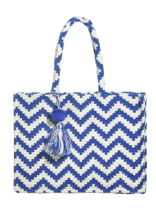 Zdjęcie produktu BLE Torebka w kolorze niebiesko-białym - 40 x 30 x 20 cm rozmiar: onesize