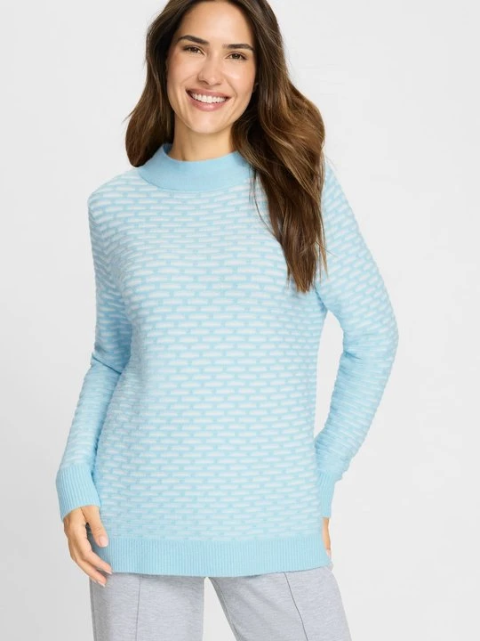 Zdjęcie produktu Błękitny sweter damski Henny z fakturą – Cosmic Chic Olsen