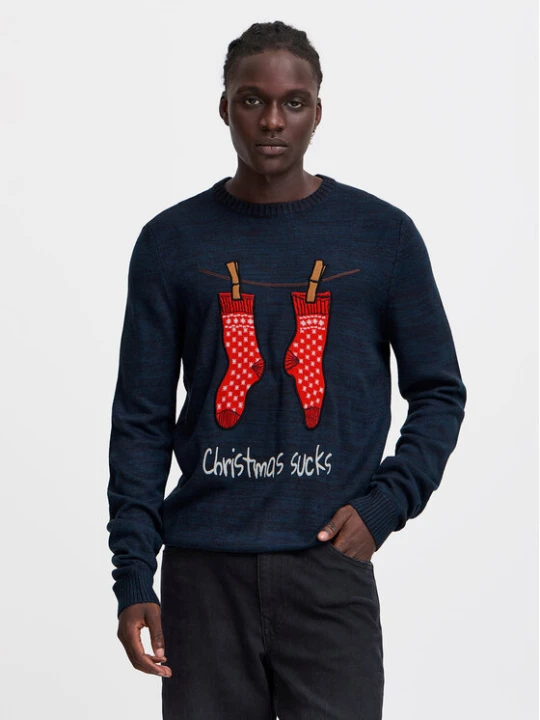 Zdjęcie produktu Blend Sweter 20717599 Granatowy Regular Fit