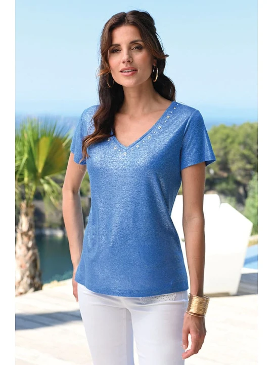 Zdjęcie produktu Bleu d'Azur Koszulka "Maxou" w kolorze niebieskim rozmiar: 40