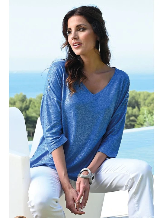 Zdjęcie produktu Bleu d'Azur Koszulka "Minaur" w kolorze niebieskim rozmiar: 32/34