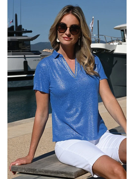 Zdjęcie produktu Bleu d'Azur Koszulka "Robin" w kolorze niebieskim rozmiar: 44