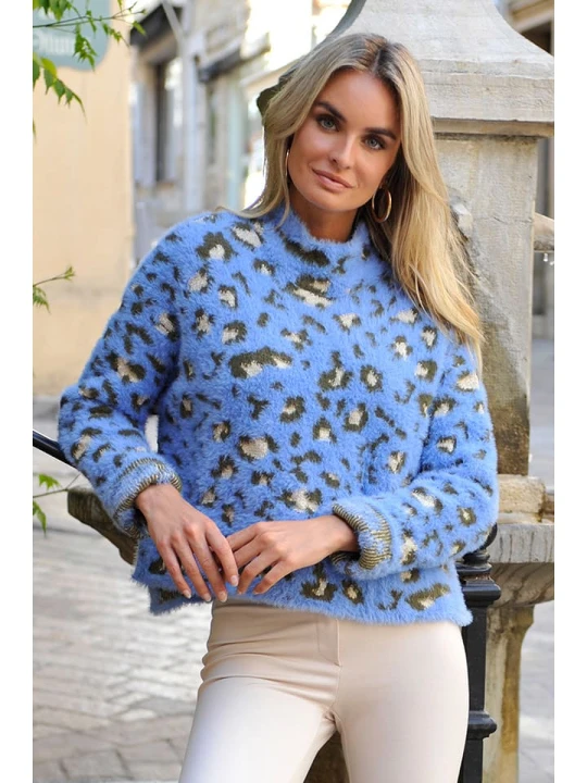 Zdjęcie produktu Bleu d'Azur Sweter "Ada" w kolorze niebieskim rozmiar: 36/38