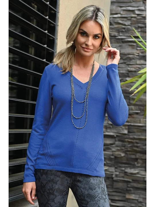Zdjęcie produktu Bleu d'Azur Sweter "Belva" w kolorze niebieskim rozmiar: 40/42