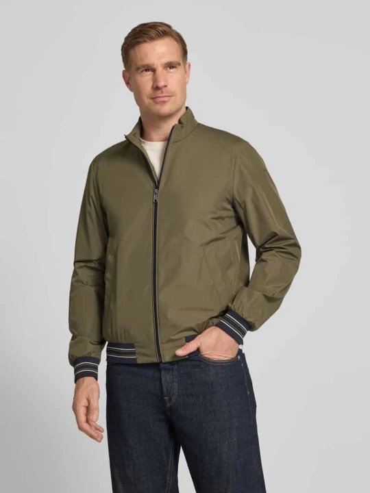Zdjęcie produktu Blouson ze stójką i zamkiem błyskawicznym Geox Oliwkowy