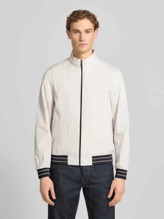 Zdjęcie produktu Blouson ze stójką i zamkiem błyskawicznym Geox Złamany biały