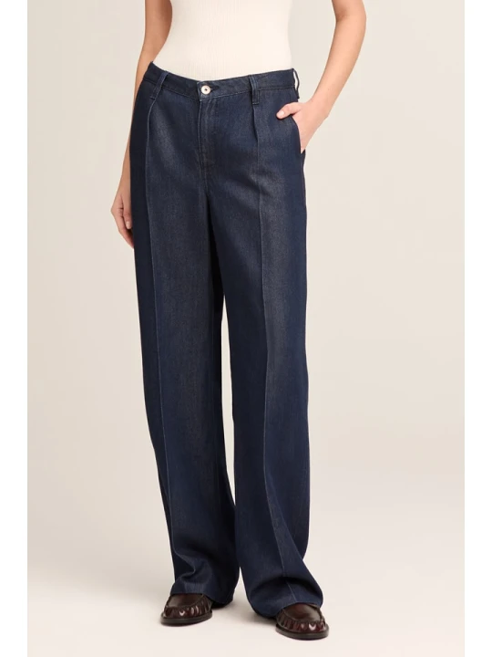 Zdjęcie produktu Blue Fire Dżinsy "Judy pleats" - Wide leg - w kolorze granatowym rozmiar: W28 / L32