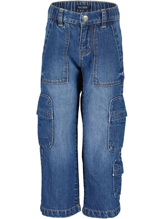 Zdjęcie produktu Blue Seven Bojówki dżinsowe - Loose fit - w kolorze niebieskim rozmiar: 110