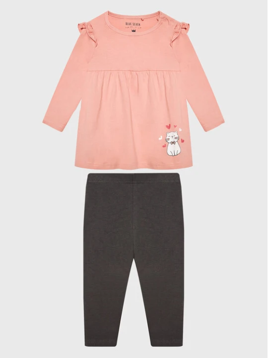 Zdjęcie produktu Blue Seven Komplet sukienka i legginsy 966005 Różowy Regular Fit