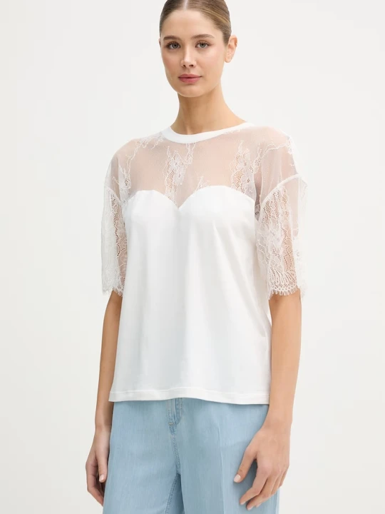 Zdjęcie produktu Blugirl Blumarine t-shirt damski bawełniany biały