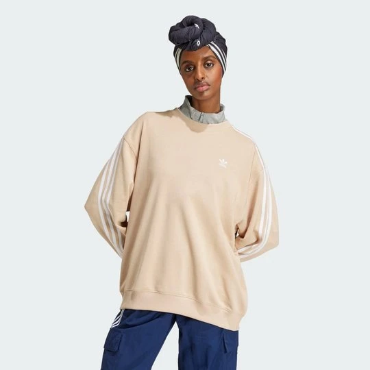 Zdjęcie produktu Bluza 3-Stripes Oversized Crew Adidas Magic Beige