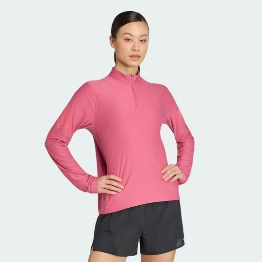 Zdjęcie produktu Bluza adi365 Iconic Running 1 / 2 Zip Adidas Dual Magenta