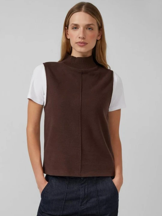Zdjęcie produktu Bluza bez rękawów z prążkowaną stójką s.Oliver brązowy
