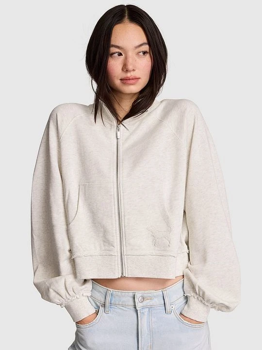 Zdjęcie produktu Bluza Campus Terry z półgolfem na zamek Victoria's Secret Szary