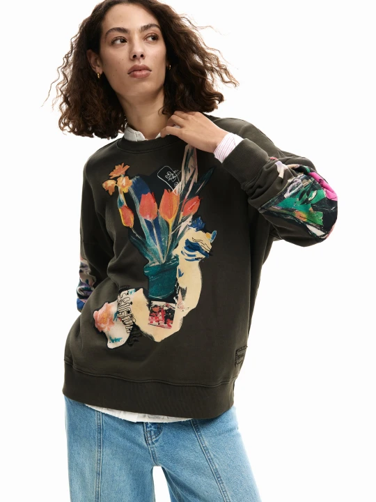 Zdjęcie produktu Bluza collage z nadrukiem Desigual czarny