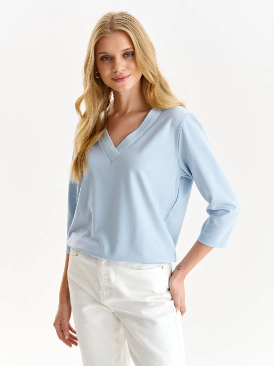 Zdjęcie produktu Bluza damska błękitna, błękitna - SBL1222BL bluza nierozpinana, bluza nierozpinana - TOP SECRET, TOP SECRET - Odzieżowy sklep internetowy TOP SECRET Błękitny