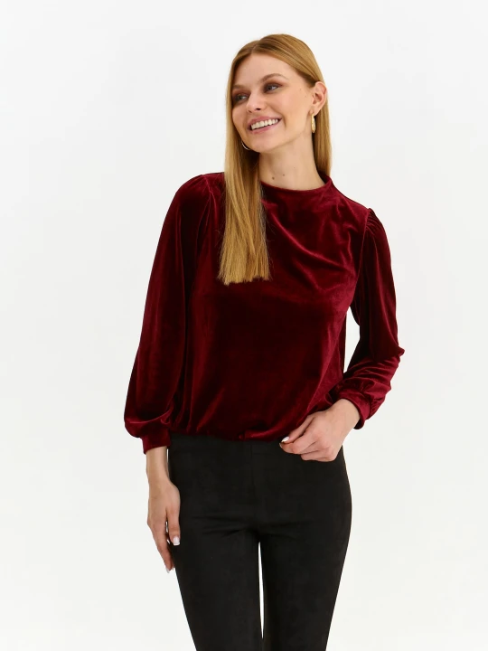 Zdjęcie produktu Bluza damska bordowa, bordowa - SBL1247BO bluza nierozpinana, bluza nierozpinana - TOP SECRET, TOP SECRET - Odzieżowy sklep internetowy TOP SECRET