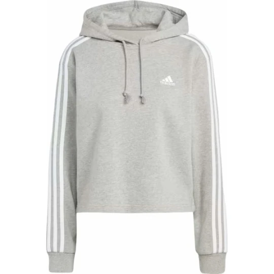 Zdjęcie produktu Bluza damska Essentials 3-Stripes French Terry Crop Hoodie Adidas Szary