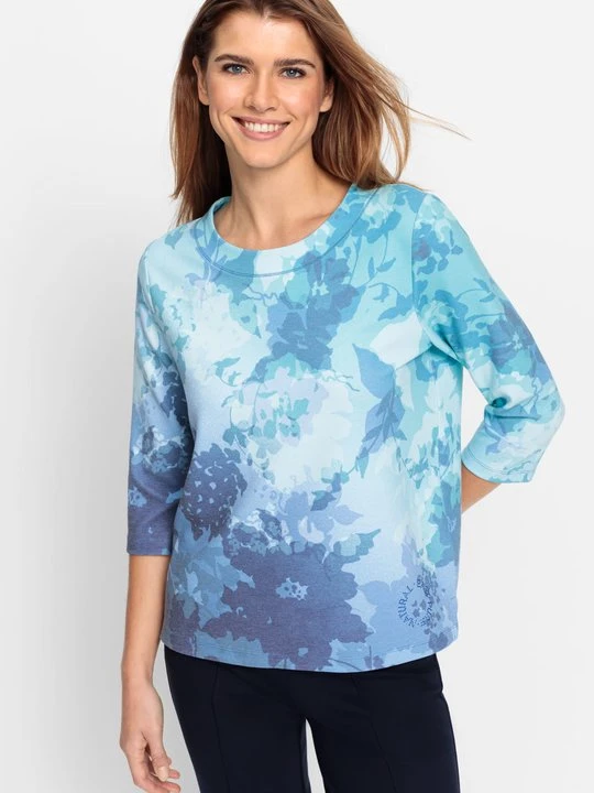 Zdjęcie produktu Bluza damska Henny Jersey z kwiatowym wzorem - Coast Vibes Olsen